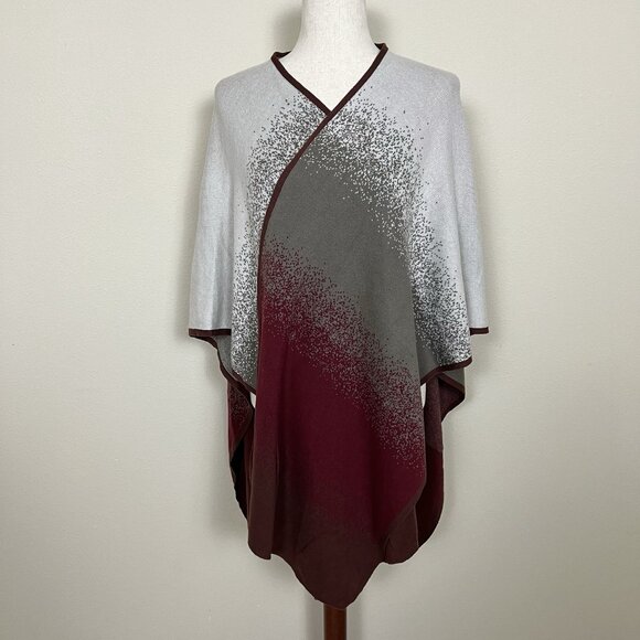 Chico's Ruana Wrap Women's ONE SIZE OS Cotton Blend Knit Shawl Poncho Cozy Boho - Picture 3 of 12